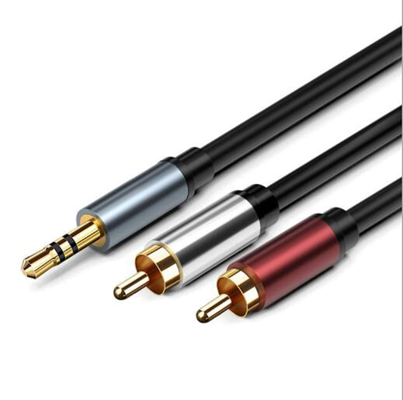 3.5mm to RCA Cable, [5ft/1.5M, Dual Shielded Gold-Plated] Norsimda 3.5mm Male to 2RCA Male Stereo Audio Adapter Coaxial Cable AUX RCA Y Cord for Smartphones, MP3, Tablets, Speakers, HDTV 5 ft - LeoForward Australia