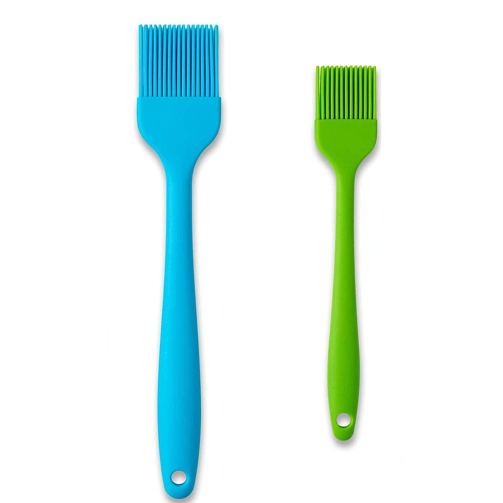  [AUSTRALIA] - JIANYI Silicone Basting Brush, Heat Resistant Brush, Food Grade Spread Oil Butter Sauce Marinades for BBQ Grill Baste Pastries Cakes Meat Sausages Desserts and Kitchen Baking, Cooking (Blue+Green) Blue+Green