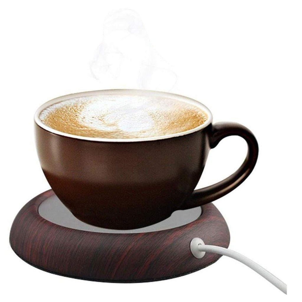  [AUSTRALIA] - Coffee Cup Mug Warmer Wood Finish, For Home and Office Use Heats All Cup Types