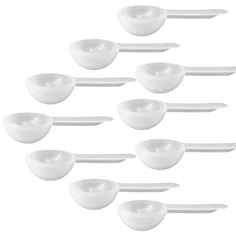  [AUSTRALIA] - 1 Tablespoon Measure Spoon Short Handle Scoops for Canisters by powbab. Made in USA. Dual Use Powder Measure for 1 Teaspoon to 1 Tablespoon Scoop. Protein, Spices, Coffee Scoop. BPA Free (10 count) 10