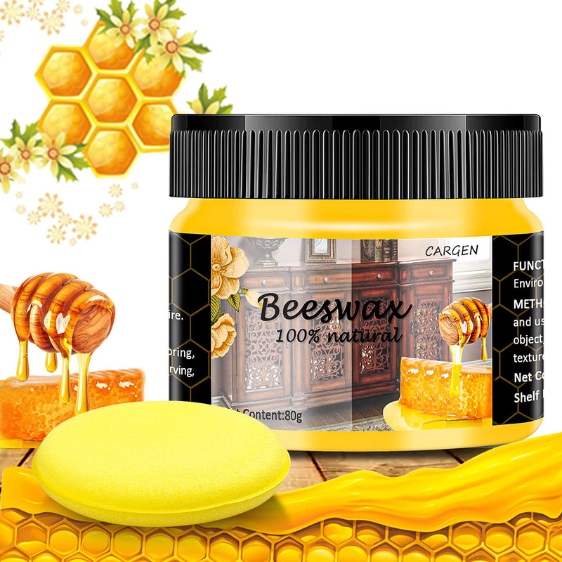  [AUSTRALIA] - CARGEN Beeswax Furniture Polish, Wood Seasoning Beeswax for Furniture Wood Polish for Floor Tables Chairs Cabinets for Home Furniture to Protect and Care 1pcs Wood Wax and Sponge