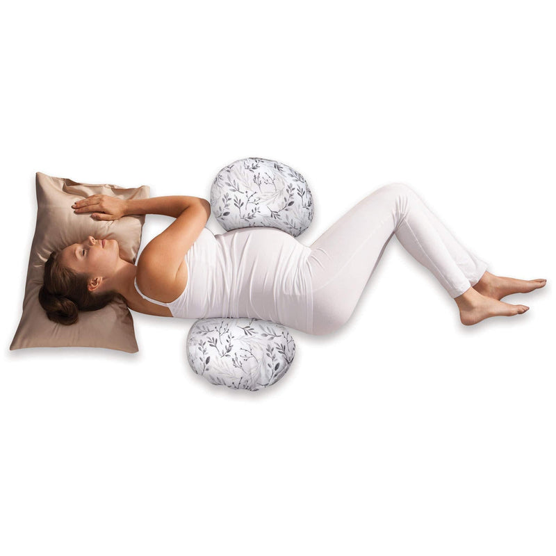  [AUSTRALIA] - Boppy Side Sleeper Pregnancy Pillow, Gray Falling Leaves