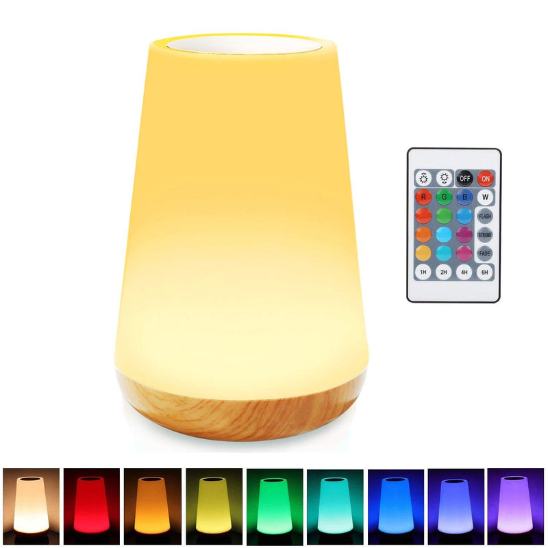  [AUSTRALIA] - Bedside Table Lamp Touch Nightlight with 13 Color Changing Touch Senor Remote Control USB Charging Port 5 Level Dimmable for Bedroom/Office/Hallways