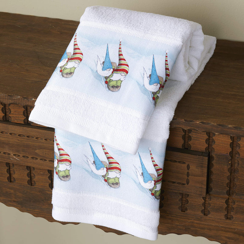  [AUSTRALIA] - The Lakeside Collection Christmas Winter Gnome Bathroom or Kitchen Hand Towels - Set of 2