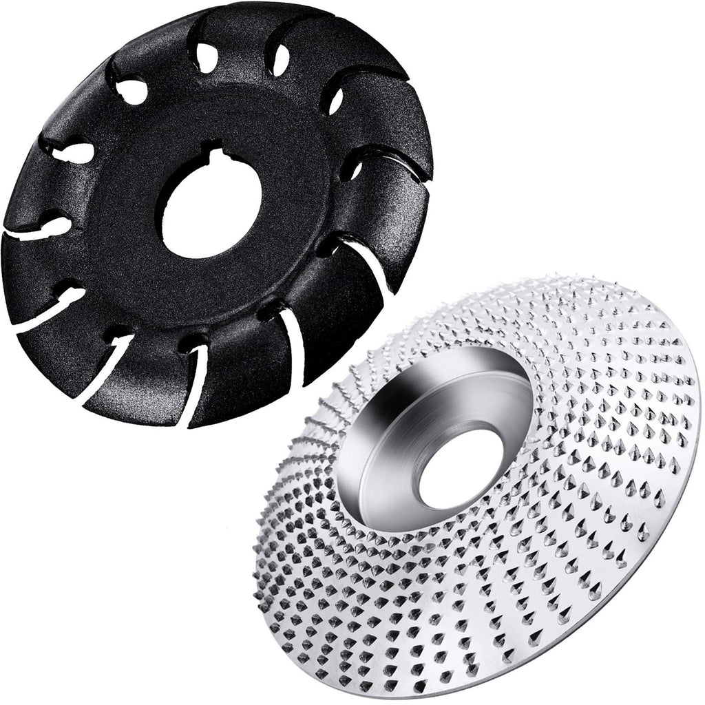  [AUSTRALIA] - 2 Pieces Angle Grinder Disc Wood Carving Disc Grinding Wheel Carving Abrasive Flap Disc 12 Teeth Wood Polishing Shaping Disc Cutting Wheel for Sanding Carving Shaping Polishing Grinding Wheel Plate