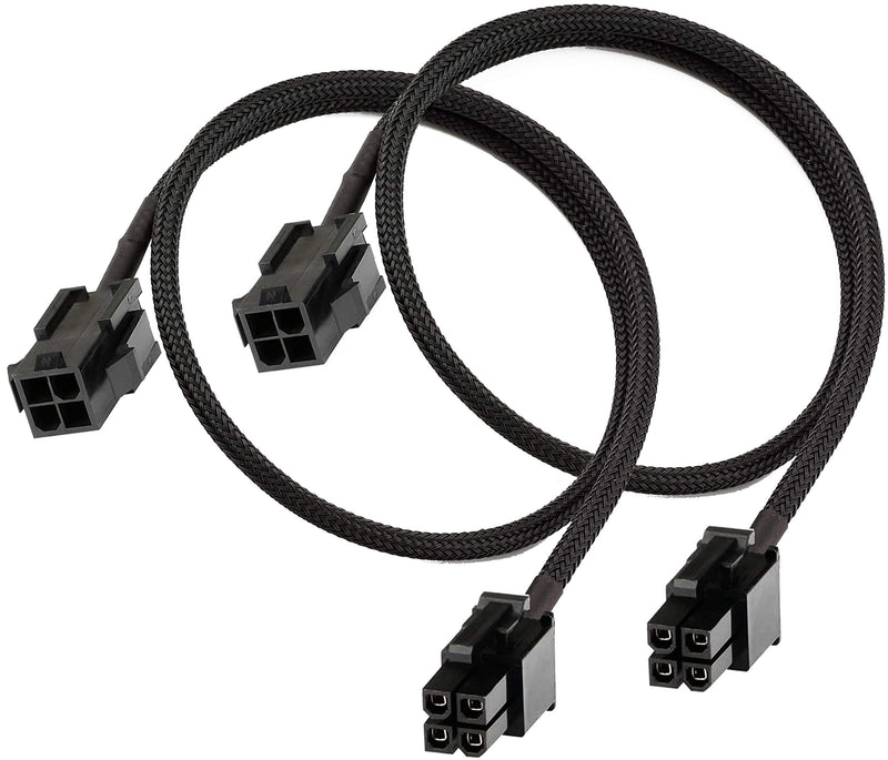  [AUSTRALIA] - ATX CPU 4 Pin Female to Male Motherboard Extension Cable 12V for Power Supply 24 Inches (2 Pack) TeamProfitcom