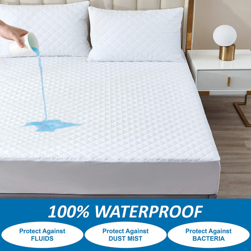  [AUSTRALIA] - Elif Mattress Protector, 100% Waterproof, Quilted Cover, Deep Pocket, Soft&Comfortable, Breathable, Hypoallergenic, Vinly Free, Twin