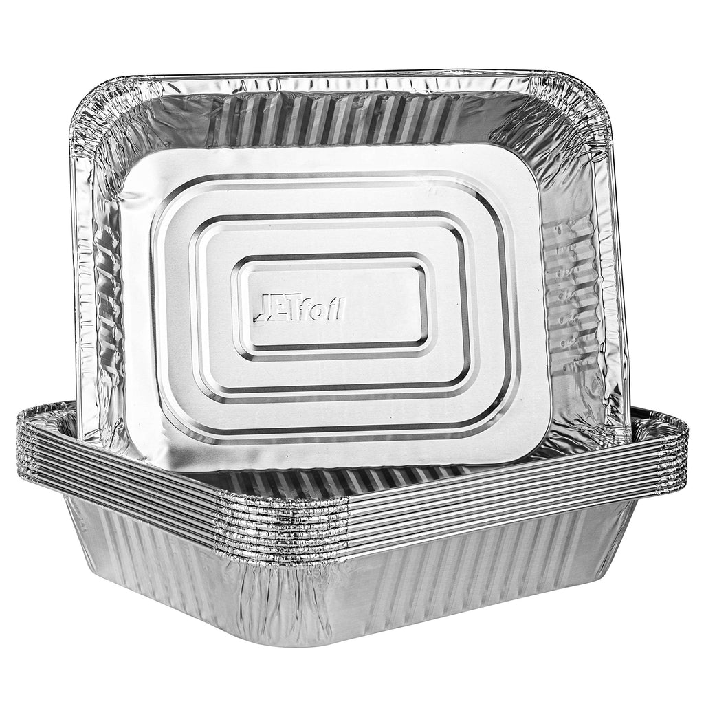  [AUSTRALIA] - Plasticpro Disposable 9 x 13 Aluminum Foil Pans Half Size Deep Steam Table Bakeware - Cookware Perfect for Baking Cakes, Bread, Meatloaf, Lasagna Pack of 10