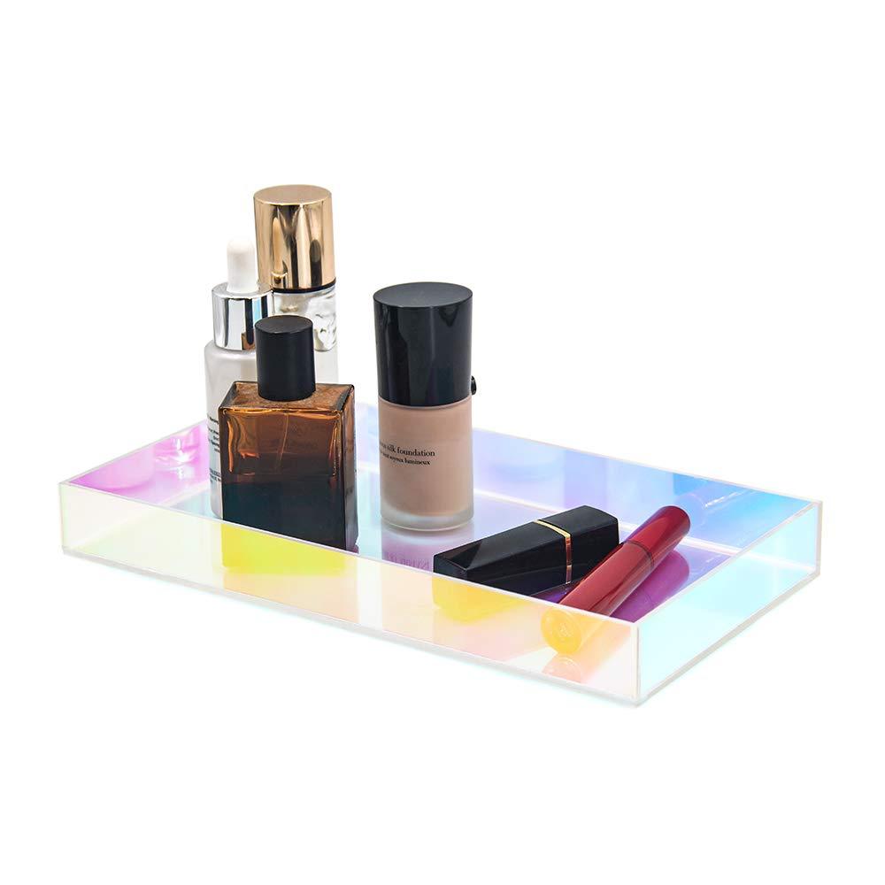  [AUSTRALIA] - Floatant Acrylic Vanity Drawer Organizer Colorful Makeup Tray Organizer Holder for Any Cosmetics,Small Things Storage Makeup Tray Solution for Vanity Countertop Bathroom Drawers,Desk Drawers,Bedroom