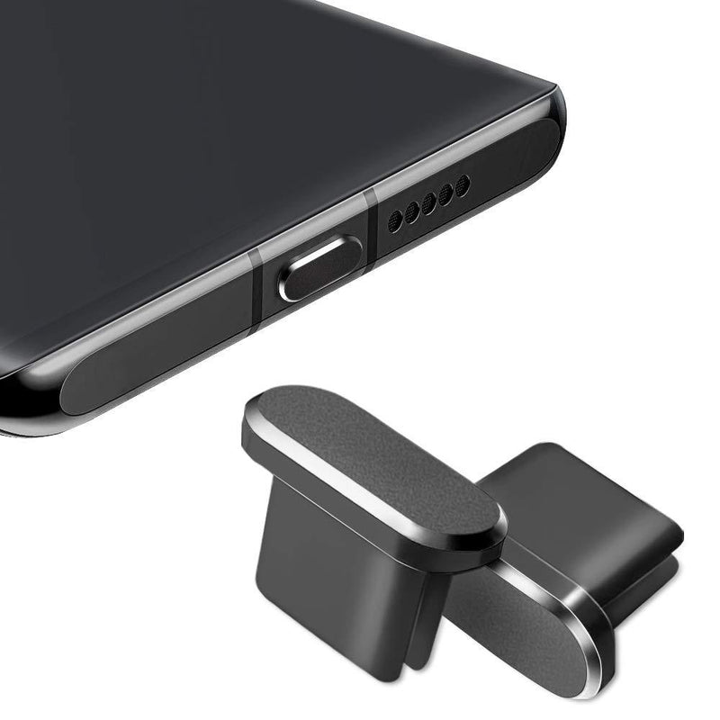 USB C Dust Plug, Type C Charging Port Plug Protector Caps for Samsung Galaxy S20, Note 20, All Type-c Devices, 2 Pack (Black) Black - LeoForward Australia