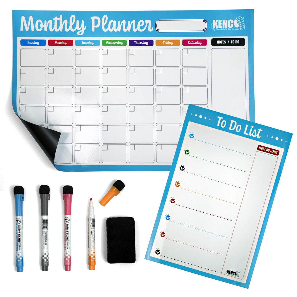  [AUSTRALIA] - Kenco Fridge Calendar, Magnetic Dry Erase Whiteboard Planners for Refrigerators - Board Made in The USA (Monthly Calendar + to Do List and Markers) Monthly Calendar + To Do List and Markers