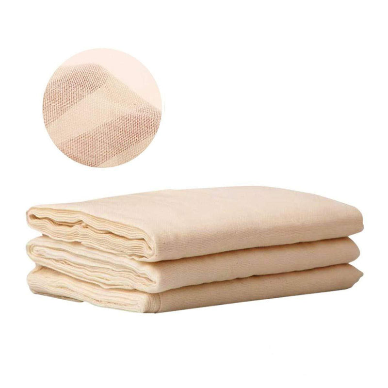  [AUSTRALIA] - Natural Ultra Fine Grade 90 Cheesecloth, 100% Unbleached Cotton Muslin Cloth for Straining Fruit, Butter, Wine, Sauces, Making Cheese, 3 pack, 54 sq. ft (1Yard × 2Yards each)