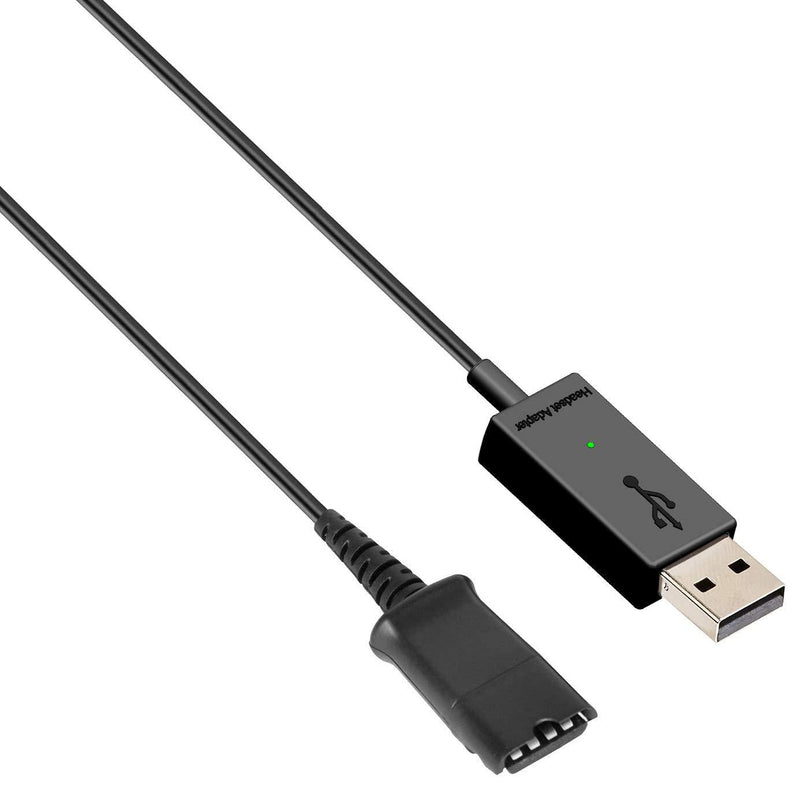 Quick Disconnect QD Cable to USB Plug Adapter Compatible with Plantronics Headset QD Connector Plug to Any Computer Laptop VOIP Softphone - LeoForward Australia