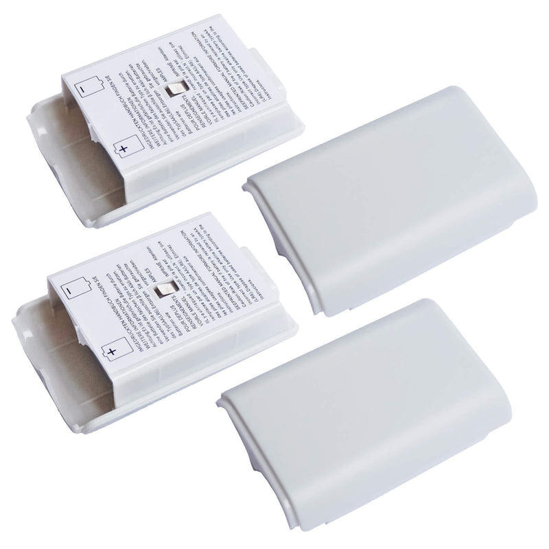 4X Battery Pack Cover Shell Case for Xbox 360 Wireless Controller (White) White - LeoForward Australia
