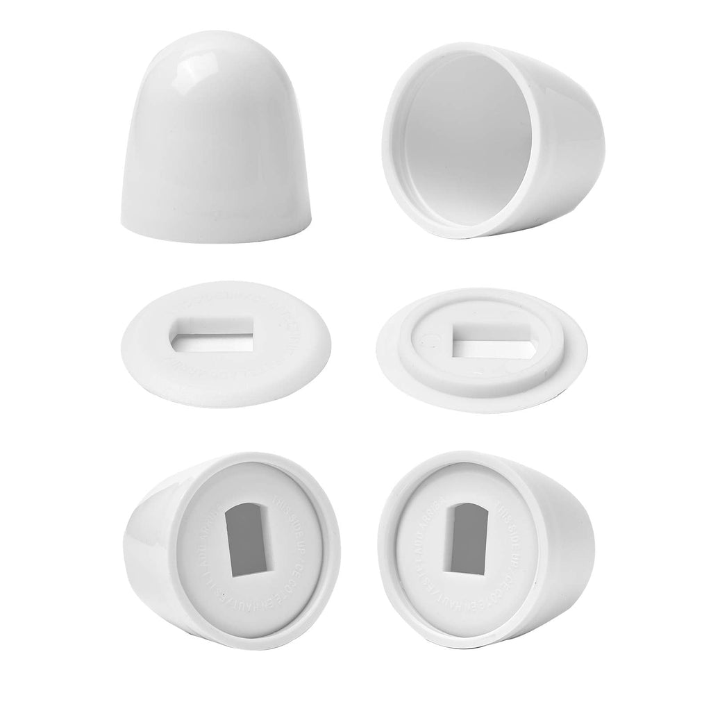  [AUSTRALIA] - Jwodo Toilet Bolt Caps, 4Packs Universal Plastic Round Push-On Toilet Bowl Caps Covers, with Extra Washers for Easy installation, 1.43 Inch Height, White Color