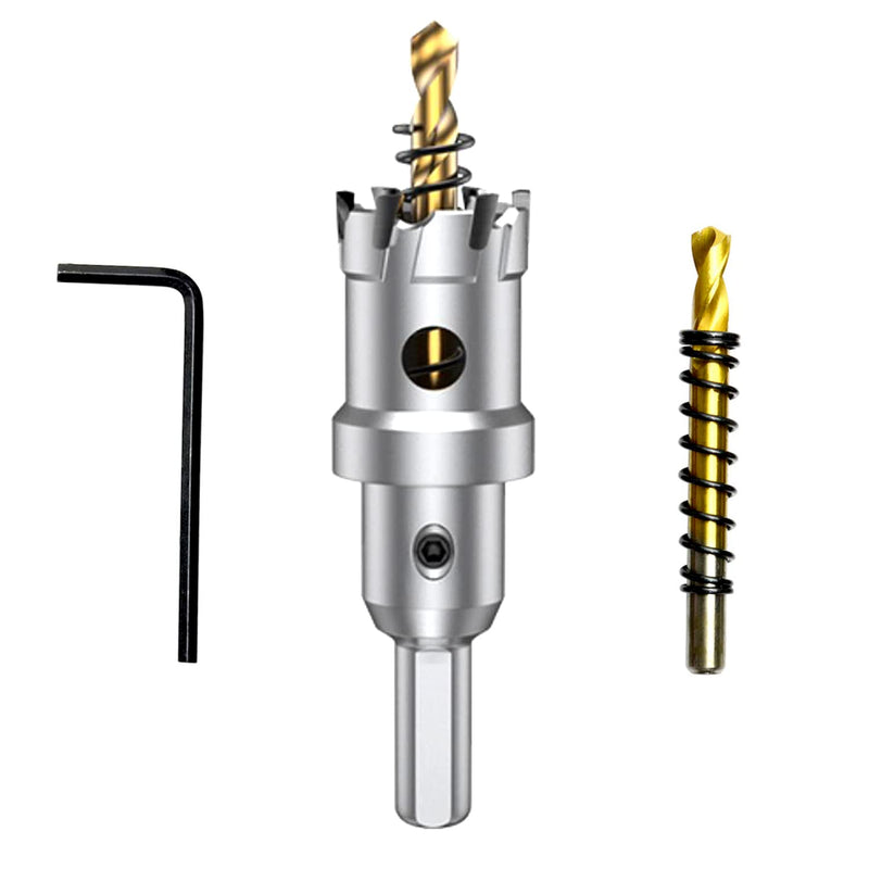  [AUSTRALIA] - ASNOMY Tungsten Carbide Tipped Hole Saw Drill Bit for Hard Metal, 1 Inch T.C.T Hole Saw Cutter with 2pcs Titanium-Plated Pilot Drill bit for Metal, Steel, Iron, Wood, Plastic 25.5mm | 1''