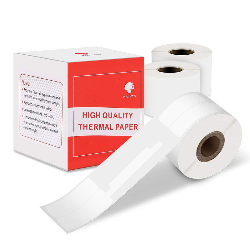 Phomemo Printer Paper for M110, M200 Label Maker Jewelry Dedicated Price Tag Thermal Sticker Paper Self-Adhesive Label Tape, 30mmx25mm+45mm (11/8"x 7/8"+13/4") 3-Roll - LeoForward Australia