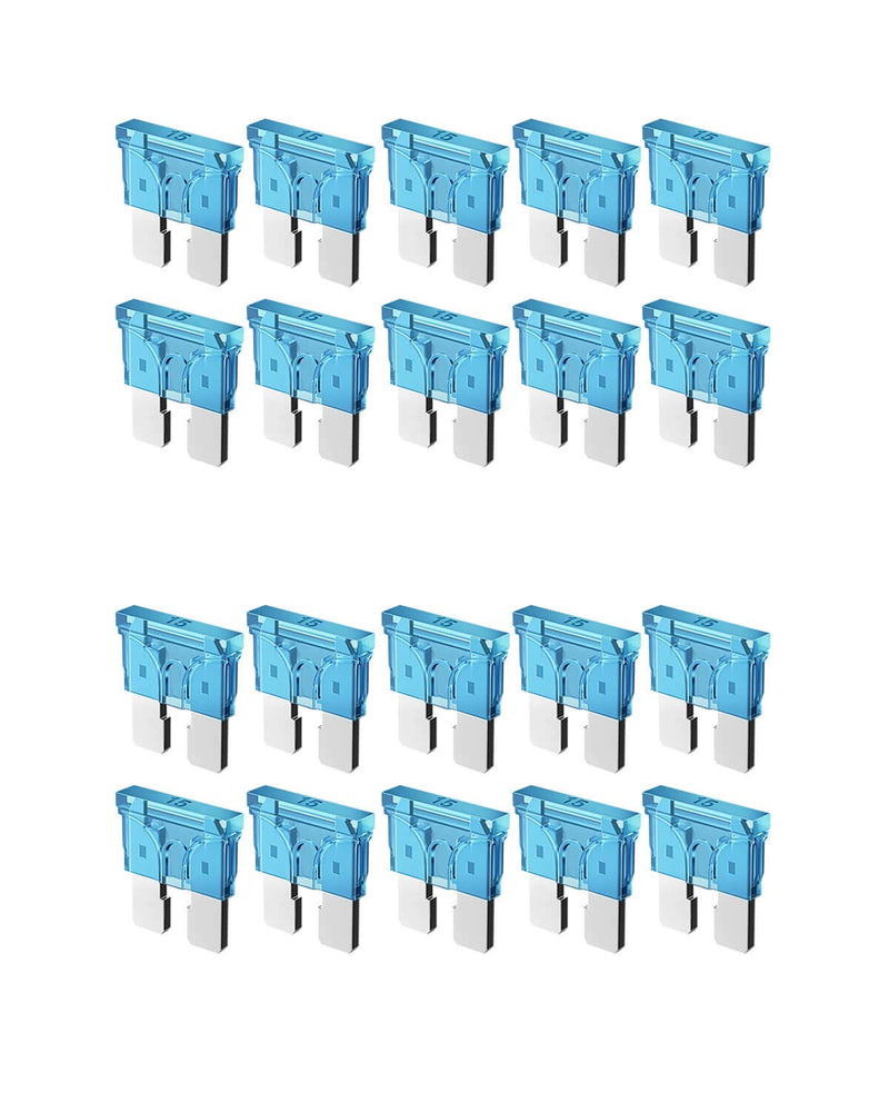  [AUSTRALIA] - 20pcs 15A Standard Car Fuses - 15 AMP Automotive Fuses(ATO/APR/ATS), 32V (12/24V) Blade Fuse for RV/Truck/SUV
