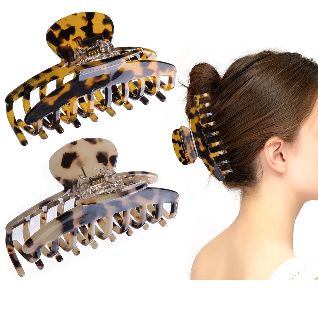 Hair Claw Clips for Women- 3.5 " Medium Leopard Claw Hair Clips Accessories for Women Women Banana Hair Clips French Design Butterfly Jaw Clipss French Design Butterfly Jaw Clips Animal Print - LeoForward Australia
