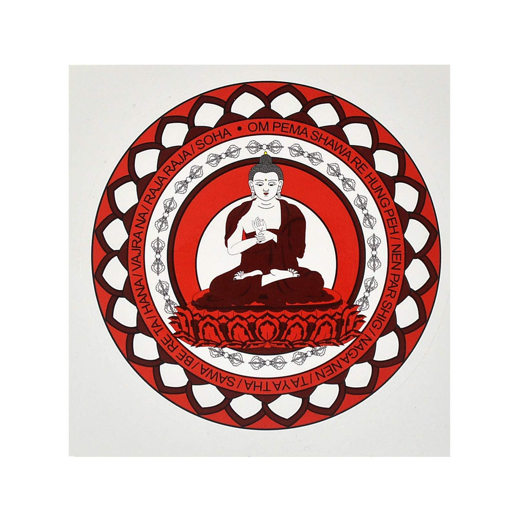  [AUSTRALIA] - Feng Shui 5Pcs Buddha Vairocana Window Wall Sticker - Red Buddha W4282