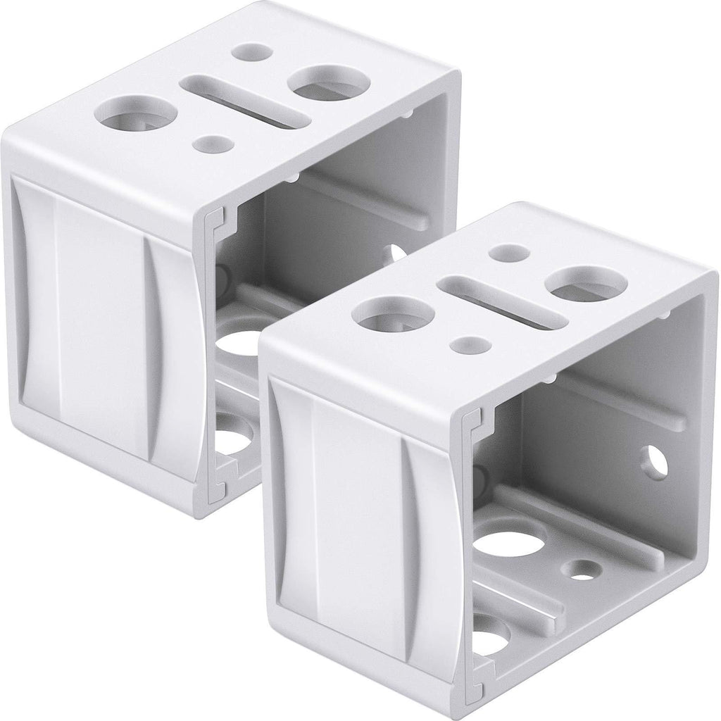  [AUSTRALIA] - Jetec 1 Inch Blind Brackets White Profile Box Mounting Bracket Window Blinds Headrail Bracket (2) 2