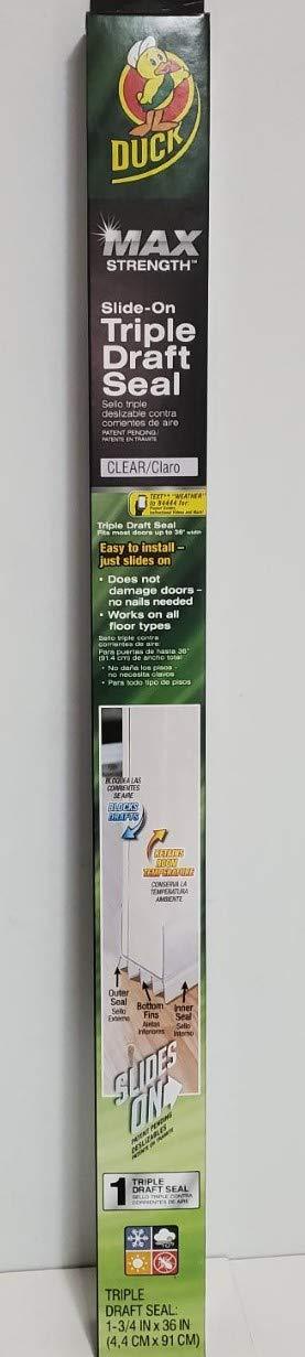 [AUSTRALIA] - Duck Brand MAX Strength Clear 36" Trimmable Slide-On Triple Draft Seal Blocks Drafts Under Doors Keeps Out Dust, Insects & Pollen