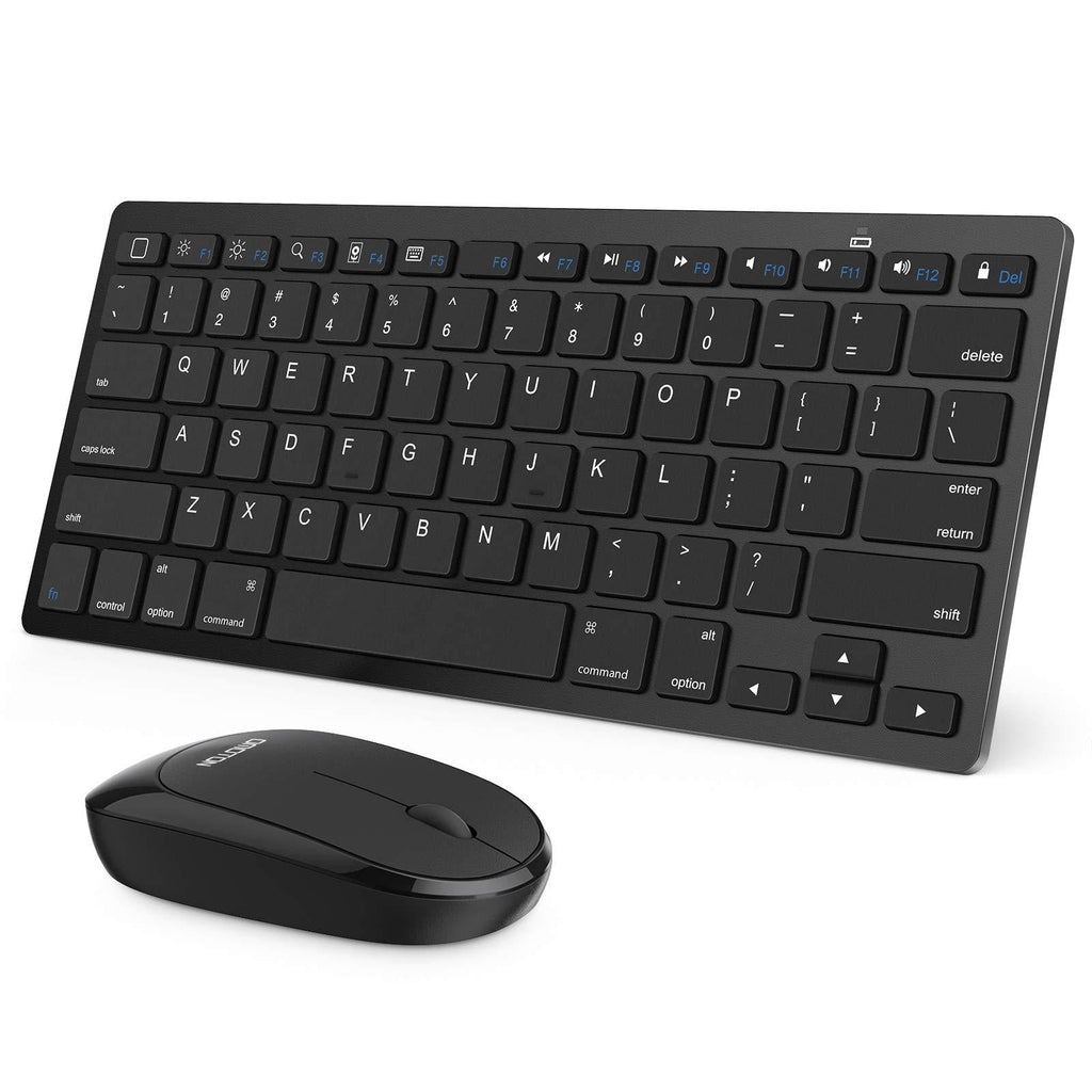  [AUSTRALIA] - OMOTON Bluetooth Keyboard and Mouse Combo, Wireless Keyboard Mouse for iPad Pro 12.9/11, iPad 9th/8th/7th Gen, iPad Air 4, All iPad (iPadOS 13 and Above), and Other Bluetooth Enabled Devices (Black) Black