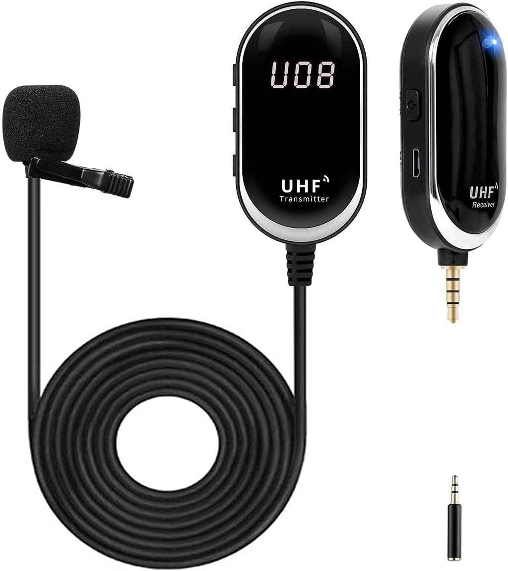  [AUSTRALIA] - Wireless Lavalier Microphone System Wireless Lapel Mic Micro Rechargeable Wireless Transmitter Receiver for Computer Speaker Phone Camera Teaching and Public Speaking YouTube Interview Vlog Video