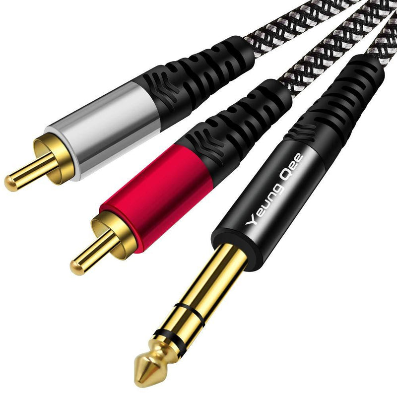6.35 mm to 2RCA Cable 6 ft,Yeung Qee 6.35mm 1/4 inch Male TRS Stereo Plug to RCA Male Audio Y Splitter Cable Insert Cord (6FT/2M) 6FT/2M - LeoForward Australia