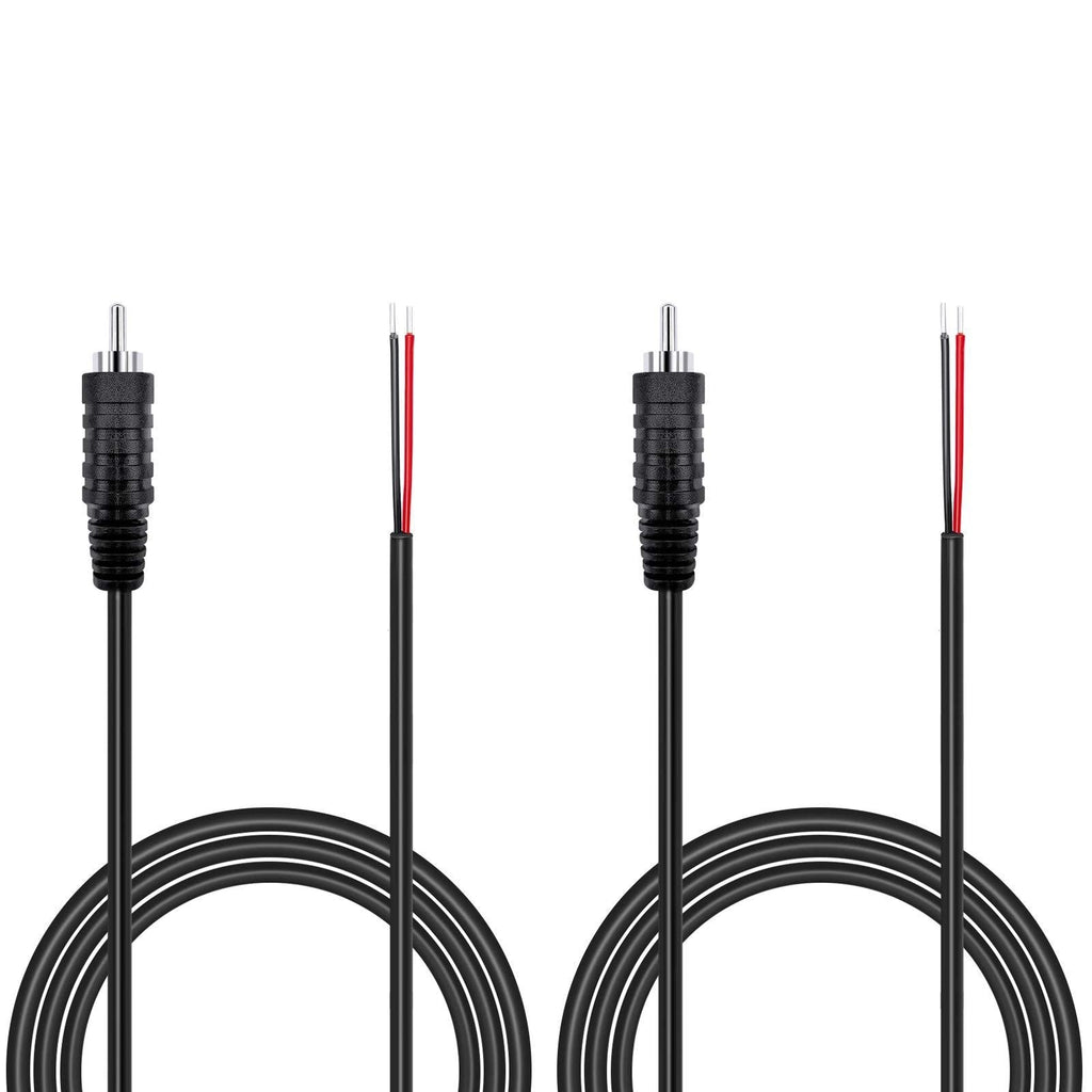 PixelMan (18AWG 6.5ft) Heavy Gauge Speaker Wire RCA Adapter Plug to Bare Wire,RCA Speaker Audio Cable for TV Amplifier Receiver,Speakers Stereo Wire Cord to RCA Adapter Male-2 Pcs Speaker Wire-6.5Ft - LeoForward Australia