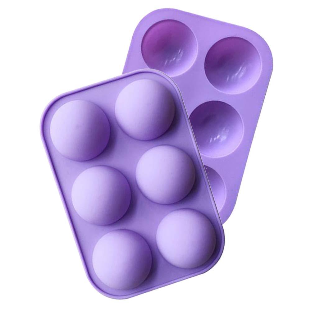  [AUSTRALIA] - 2 Pack 6-Cavity Semi Sphere Silicone Mold, Baking Mold for Making Hot Chocolate Bomb, Cake, Jelly, Dome Mousse