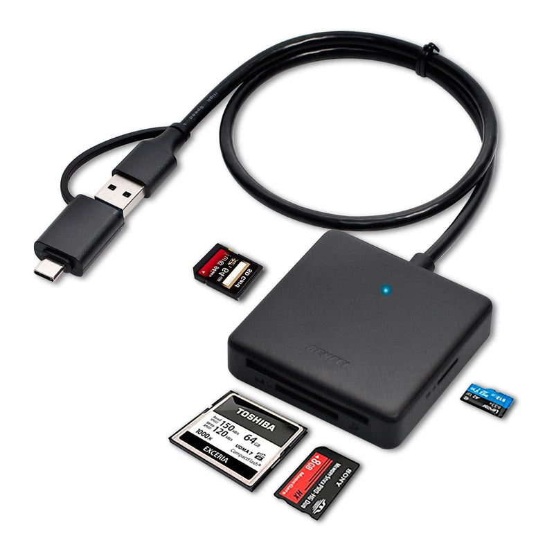  [AUSTRALIA] - Memory Card Reader, BENFEI 4in1 USB USB-C to SD Micro SD MS CF Card Reader Adapter