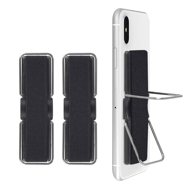  [AUSTRALIA] - Phone Grip, CISID Cell Phone Strap Stand for Back of Phone Loop Holder for Hand Compatible with iPhone 11 pro,Samsung Galaxy and Most Smartphones(Black,2 pcs) Black, Black