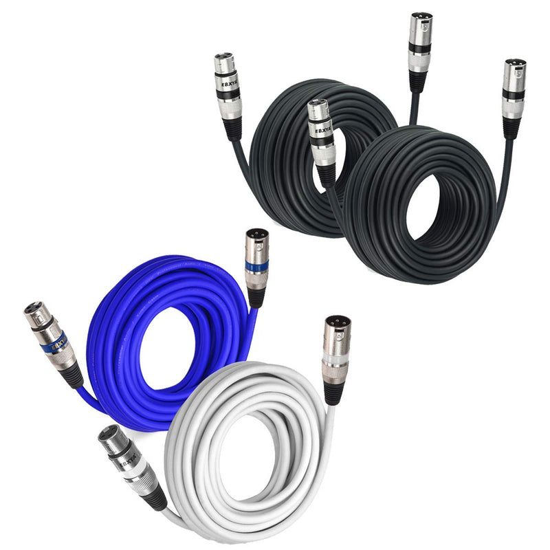  [AUSTRALIA] - EBXYA XLR Cable 25 ft 2 Pack & 50 ft 2 Pack, Colored DMX Cable Microphone Mic Patch Cable XLR Audio Cords