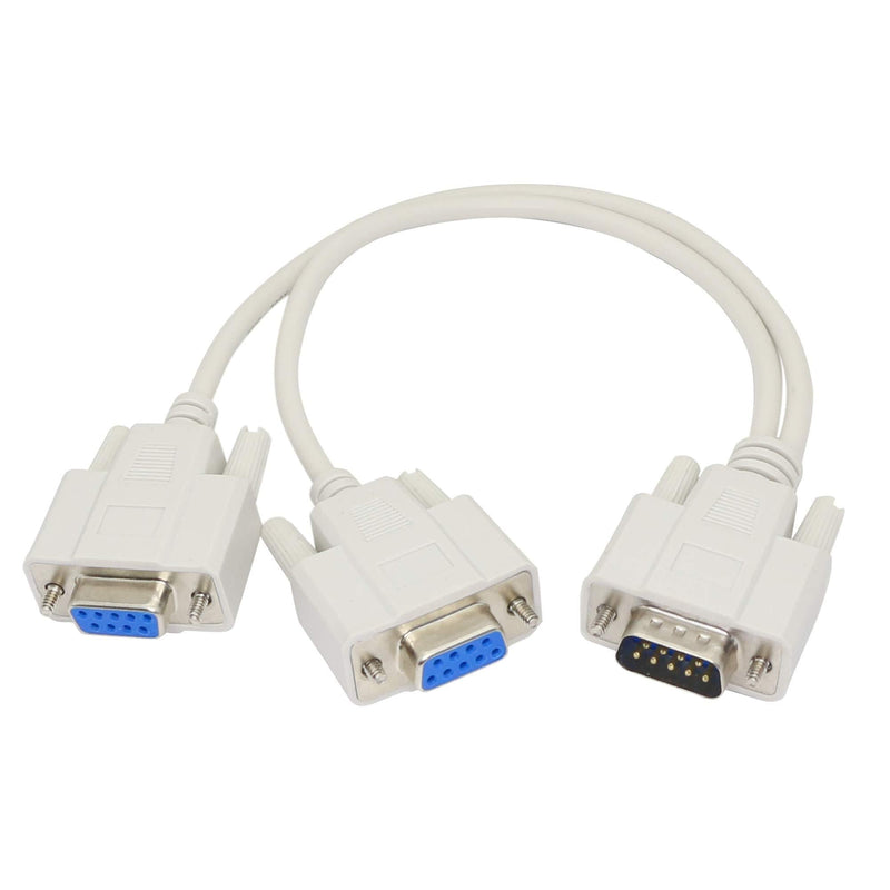  [AUSTRALIA] - 30cm DB9 Y Splitter Cable DB9 9 Pin 1 Male to 2 Female Rs232 Serial Splitter Adapter Straight-Through Cable YOUCHENG for Connect Various Serial Interface Devices