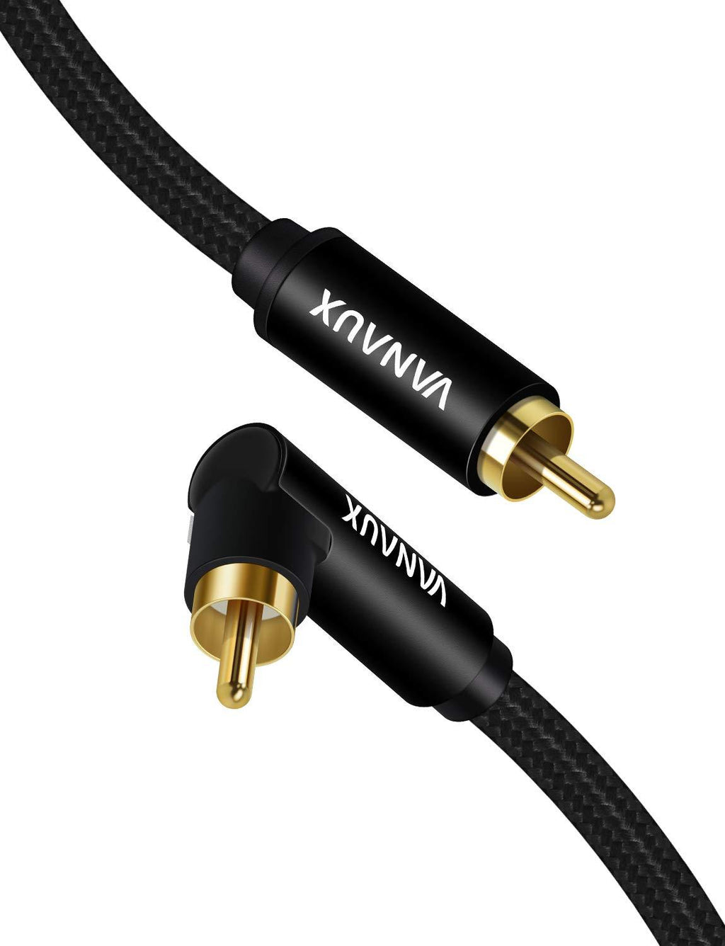 VANAUX 90 Degree RCA Cable Subwoofer Cable Male to Male Digital Coaxial Audio Cable for Home Theater, Sound Bar, TV, PS4, Xbox,and More,Black (10ft/3m) 10ft/3m - LeoForward Australia