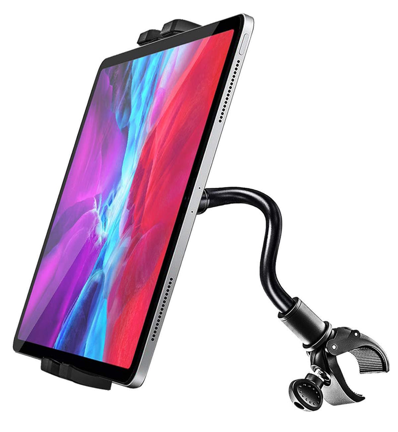  [AUSTRALIA] - Gooseneck Spin Bike Tablet Mount, woleyi Elliptical Treadmill Tablet Holder, Indoor Stationary Exercise Bicycle Tablet Stand for iPad Pro / Air / Mini, Galaxy Tabs, More 4-11" Cell Phones and Tablets