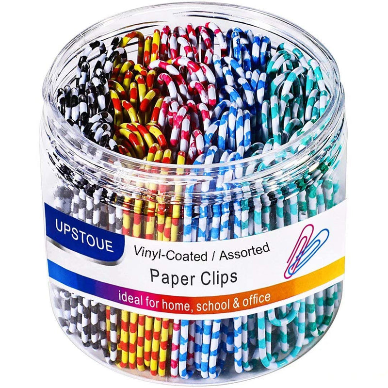  [AUSTRALIA] - Vinaco Paper Clips Color Stripe, 100 Pack Large Paper Clips 2 Inch (50 mm), Durable & Rust Resistant, Jumbo Paper Clips. Great for Office, School and Personal Use Colored Striped