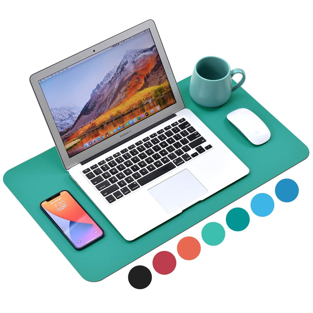  [AUSTRALIA] - Non-Slip Desk Pad (23.6 x 13.7"), Waterproof Mouse Pad, PU Leather Desk Mat, Office Desk Cover Protector, Desk Writing Mat for Office/Home/Work/Cubicle (Dark Cyan) B-dark Cyan 23.6“ x 13.7"