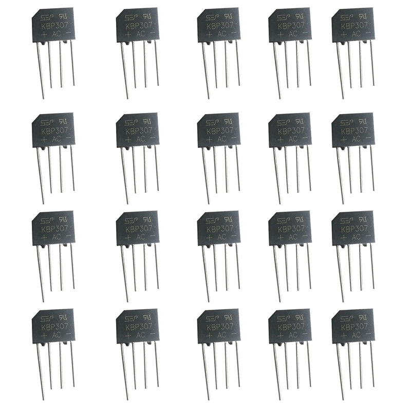 FAYLEZ KBP307 Flat Bridge Bridge Rectifier 3A/700V Single Phase 4-Pin 20pcs - LeoForward Australia