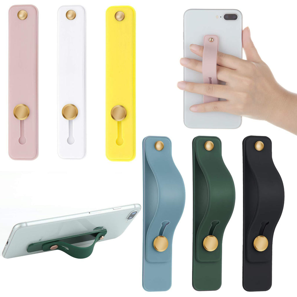 6 Pieces Phone Grip Holder Cell Phone Grip Strap Telescopic Phone Finger Strap Stand Universal Finger Kickstand for Most Smartphones, 6 Colors (Chic Colors) Chic Colors - LeoForward Australia