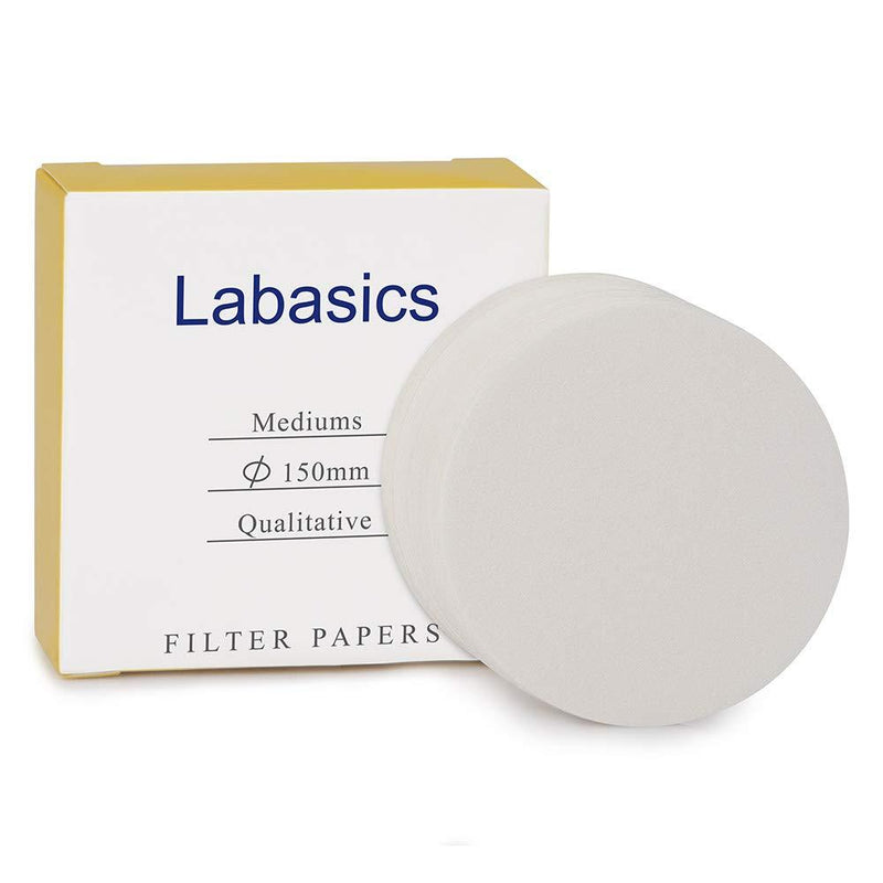Labasics Qualitative Filter Paper Circles, 150 mm Diameter Cellulose Filter Paper with 15-20 Micron Particle Retention Medium Filtration Speed, Pack of 100 150mm Diameter - LeoForward Australia