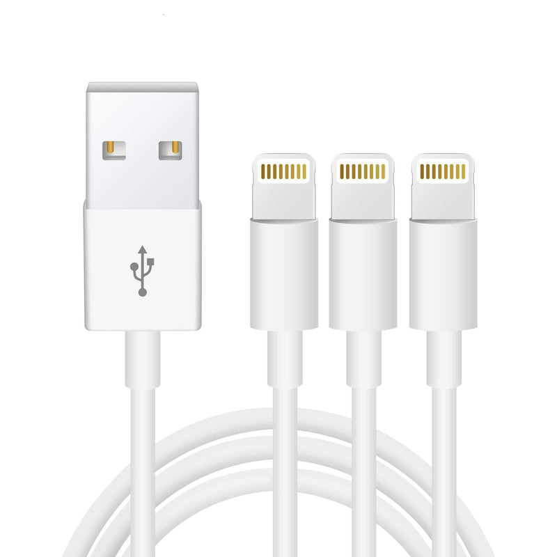 3Pack Original Certified Charger Cable [MFi Certified] USB Cable Original Certified Compatible with iPhone X/8/7/6s/6/plus/5s/5c/SE,iPad Pro/Air/Mini,iPod Touch(1M/3.3FT) - LeoForward Australia