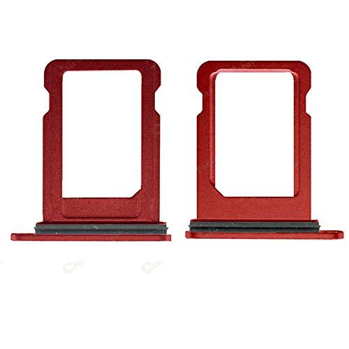 2X Single Sim Card Holder Slot SimCard Tray Replacement Compatible with iPhone 12 Mini 5.4 inch (Red) Red - LeoForward Australia