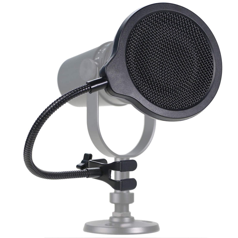  [AUSTRALIA] - MV7 Microphone Pop Filter Mask Shield For Shure MV7 Mic, 4 Inch 3 Layers Windscreen with Flexible 360°Gooseneck Clip by SUNMON