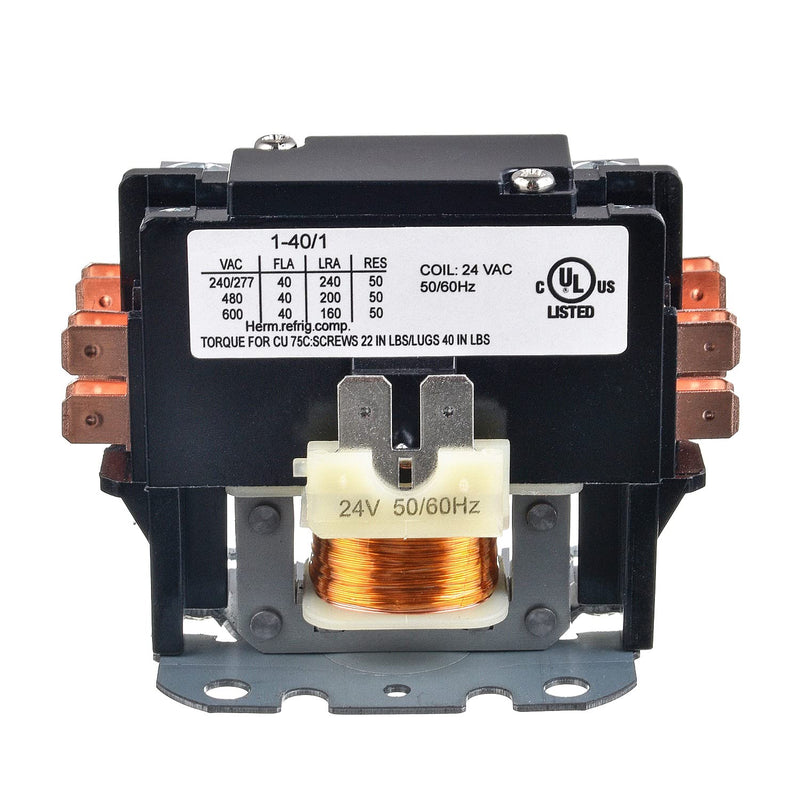  [AUSTRALIA] - BOJACK 1 Poles FLA 40 Amp Coil 24 VAC Air Conditioner Condenser Compressor Contactor AC Definite Purpose Contactor (Pack of 1 Pcs)