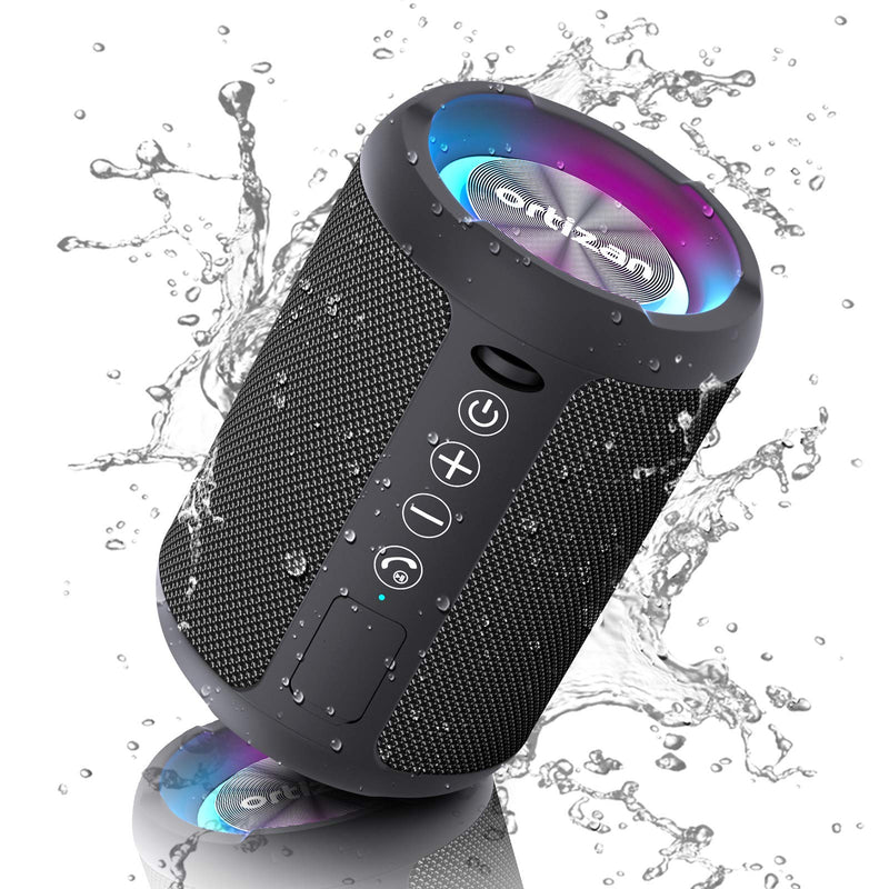 Ortizan Portable Bluetooth Speaker, IPX6 Waterproof Speakers with Lights Rich Stereo Bass, Bluetooth 5.0, 15 Hours Playtime, Wireless Speakers with Microphone, TWS for Party, Travel and Outdoor - LeoForward Australia