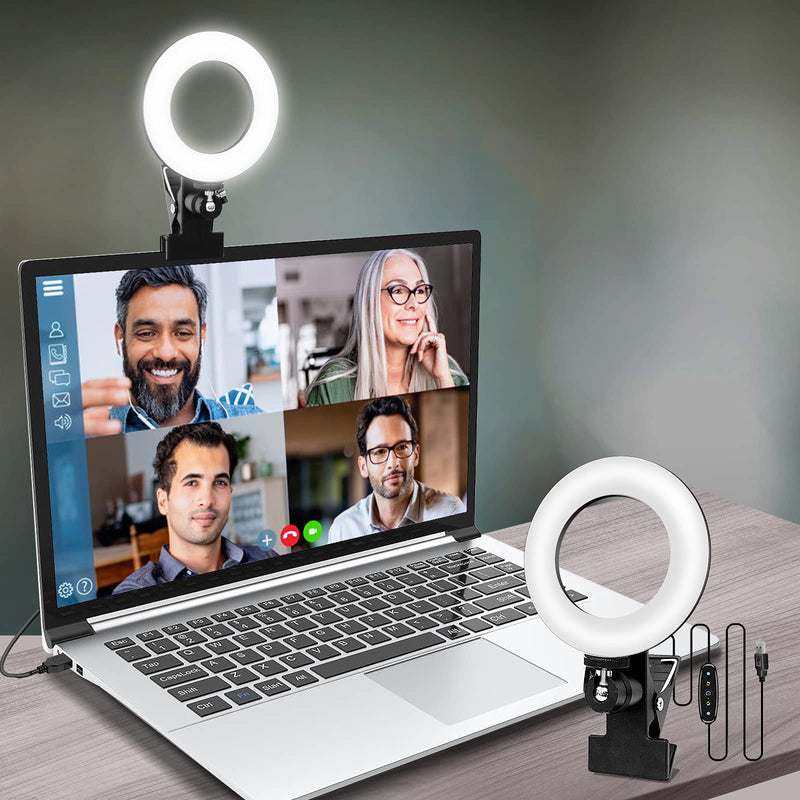  [AUSTRALIA] - Video Conference Lighting,Webcam Lighting,Ring Light for Monitor Clip On,Zoom Call Lighting, Remote Working, Distance Learning,Self Broadcasting and Live Streaming, Computer Laptop