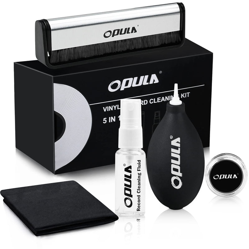  [AUSTRALIA] - Vinyl Record Cleaner Kit 5-in-1,Anti Static Carbon Fiber Vinyl Record Cleaning Brush,Turntable Stylus Cleaning Gel,Air Blower Cleaner,Cleaning Cloth,Cleaning Solution Liquid,Vinyl Record Cleaning Kit