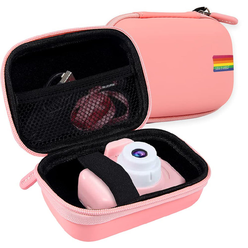  [AUSTRALIA] - Leayjeen Kids Camera Case Compatible with Seckton/GKTZ/VATENIC/OZMI/PROGRACE/Nine Cube/Rindol/LC-dolida/Desuccus and More Digital Kid Camera Toy Gift (Case Only) (Pink)